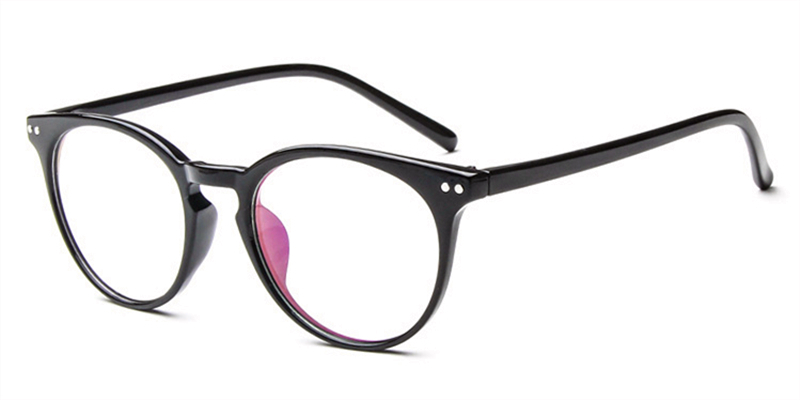 Crystal Black Wayfarer Round glasses for Oval Face