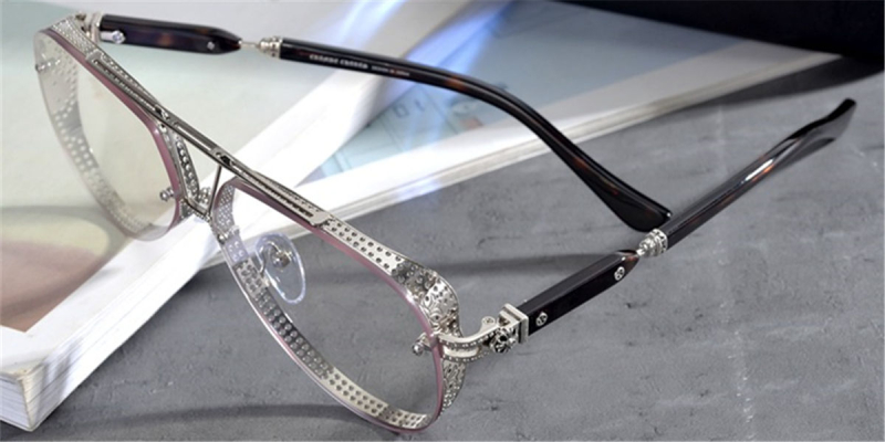 Wide Frame Pure Titanium Aviator Glasses | You Deserve to Have-Silver