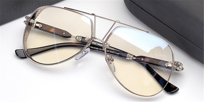 Wide Frame Pure Titanium Aviator Glasses | You Deserve to Have-Silver