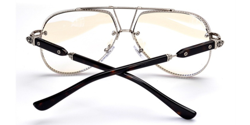 Wide Frame Pure Titanium Aviator Glasses | You Deserve to Have-Silver