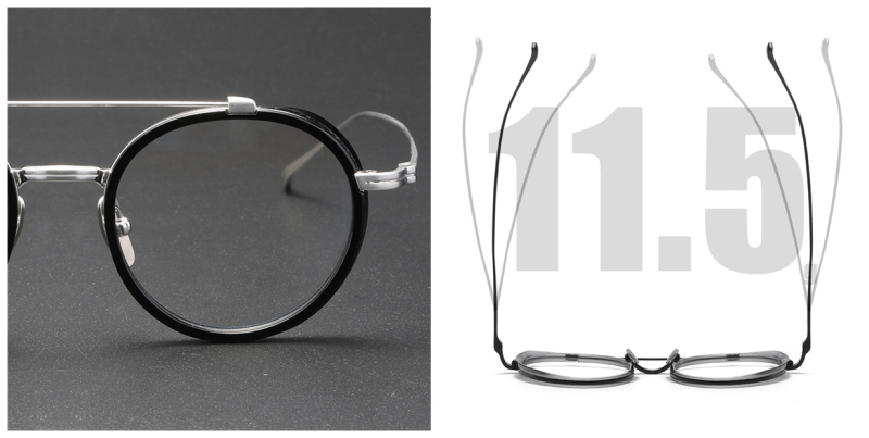 Wide Rimmed Titanium Oval Frames for High Prescription