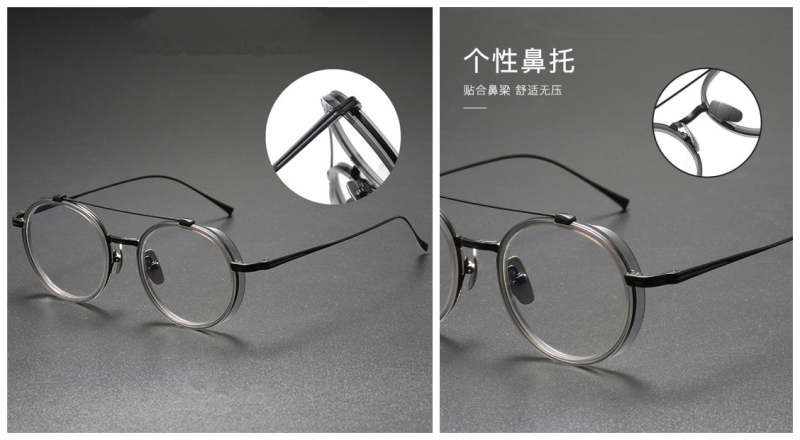 Wide Rimmed Titanium Oval Frames for High Prescription