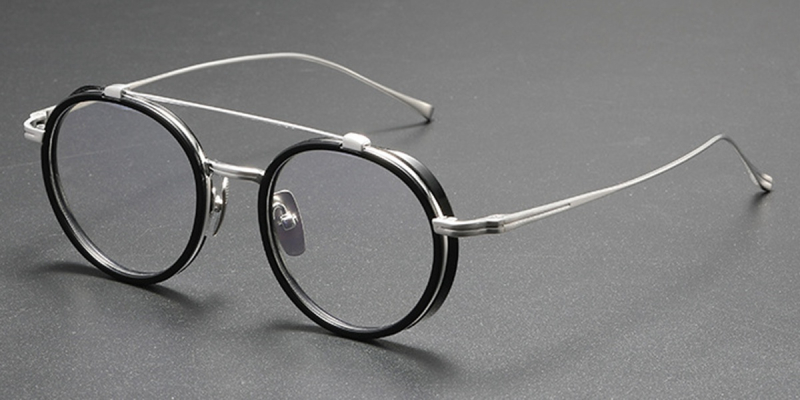 Wide Rimmed Titanium Oval Frames for High Prescription