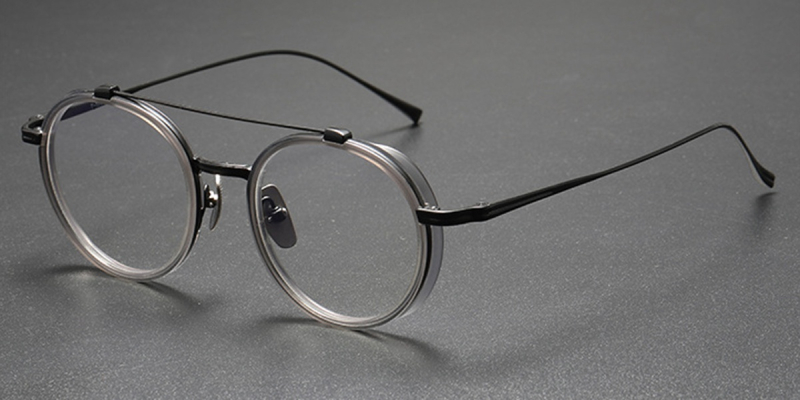 Wide Rimmed Titanium Oval Frames for High Prescription