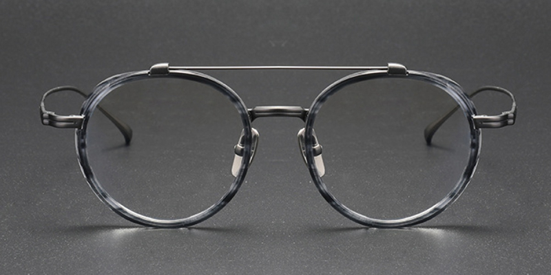 Wide Rimmed Titanium Oval Frames for High Prescription