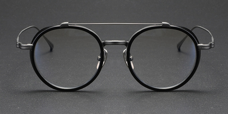 Wide Rimmed Titanium Oval Frames for High Prescription