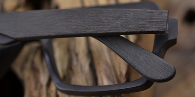 Wood Grain Eyeglasses Black Frame