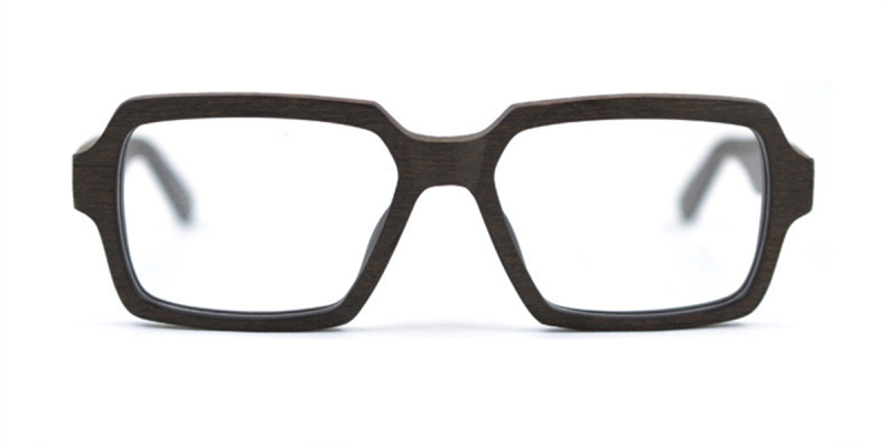 Wood Grain Eyeglasses Black Frame