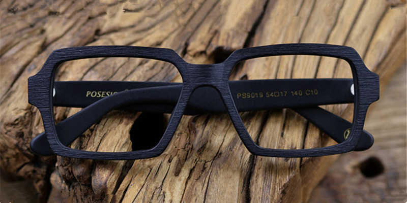 Wood Grain Eyeglasses Black Frame