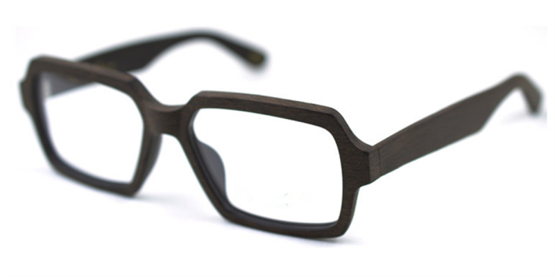 Wood Grain Eyeglasses Black Frame
