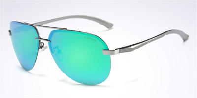 Polarized Frameless Sunglassess Gun Avistor Green Lenses