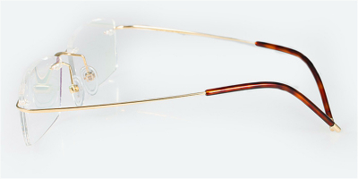 18 K Custom Made Rimless Real Gold Eyeglasses, Make a Luxury Statement