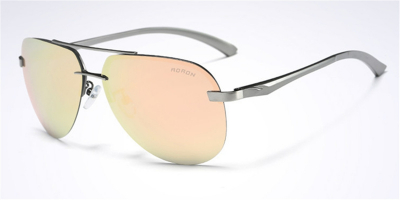 Mirror Rimless Sunglasses Gun Avistor Pink Lenses