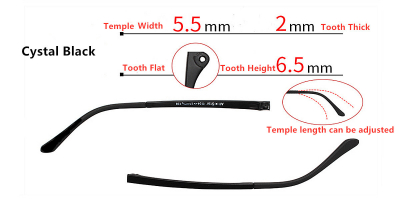 Eyeglasses temple for eyeglasses replacement 5.5 mm 