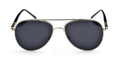 Polarized Prescription Sunglasses with Aviator Silver Frames