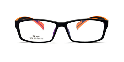 Discount no line bifocals reading glasses, Black & Orange