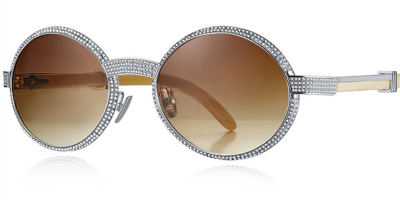  Buffalo Horn Sunglasses -Natural Horn Glasses - Moissanite Diamond - 925 Silver