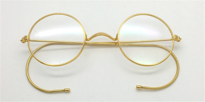 Discount Golden Cable Temples Glasses for Men 43mm