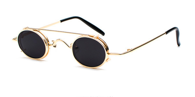 Prescription Designer Sunglasses,Golden Frame, Gray lenses