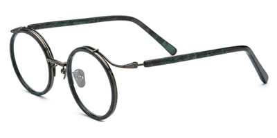 Round Browline Titanium Glasses Special Design frame for High Prescription