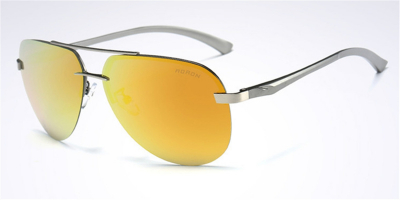 Hipster Rimless Sunglassess Gun Avistor Frame Yellow Lenses