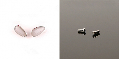 A Pair of White Gem Screw in Nose Pads 
