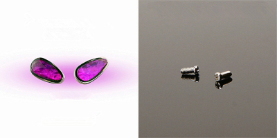 Nose Pads Purple Gems Length 1.5cm  Width 0.7cm