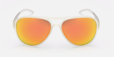 Wide-brimmed Hipster Prescription Sunglasses, Orange Lenses