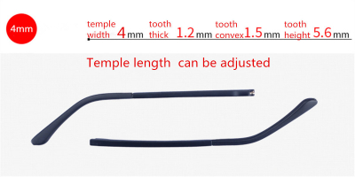 parts of glasses adjustable temple length, width 4.0 mm