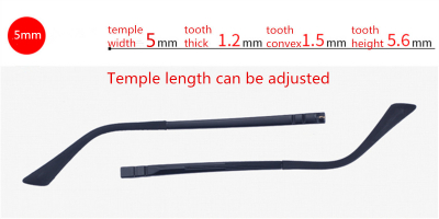 parts of glasses adjustable temple length, width 5.0 mm 