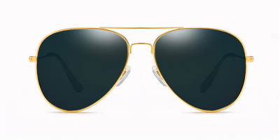 Prescription designer sunglasses,Classic Aviator, Golden