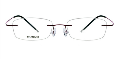 Rimless Glasses with Purple Titanium Bridge 