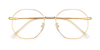 Octagonal Bifocal Lenses glasses, Golden