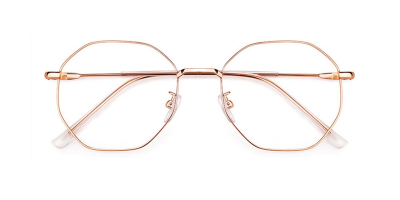 Octagonal glasses Bifocal Lenses glasses, Rose Golden