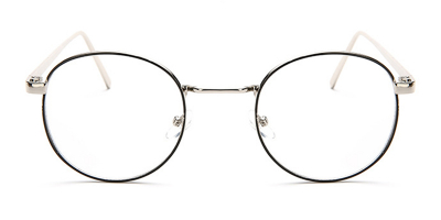 Round Bifocal Lenses glasses,Black Silver