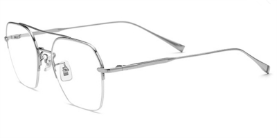 Pure Titanium Semi Rimless Glasses | Aviator Eyeglasses