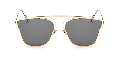 Prescription Flash Lens Sunglasses Golden Aviator Frames