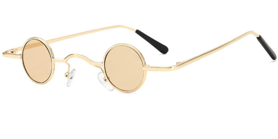 Super Small Round Sunglasses for Men, Golden