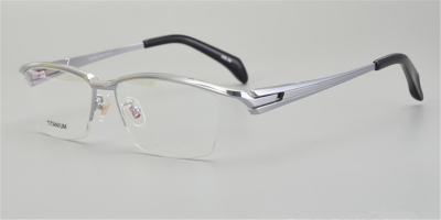 Titanium Browline Glasses with Top Line Bar