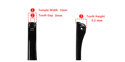 Eyeglasses temple for glasses hinge repair 7 mm temple width