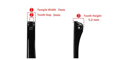 Eyeglasses temple for glasses hinge repair 7 mm temple width