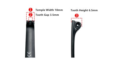 Eyeglasses temple for glasses hinge replacement 10 mm width
