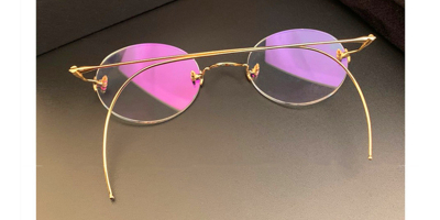 18 K Custom Cable temple Oval Rimless Real Gold Eyeglasses, Make a Luxury Statement