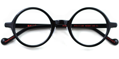 Vintage Small Round glasses for men Crystal Black