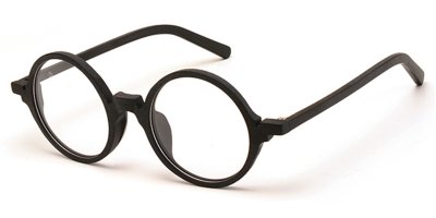 Round glasses for men Black Woodgrain 