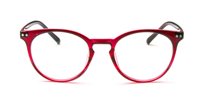 Red Wine Wayfarer Round glasses for Oval Face