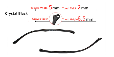 Eyeglasses replacement temple arms, 5 mm width