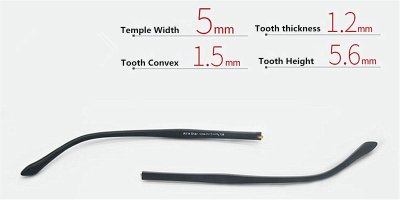 Replacement temples for glasses, width 5mm