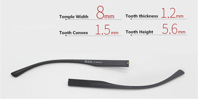 Replacement temples for glasses, temple width 8mm