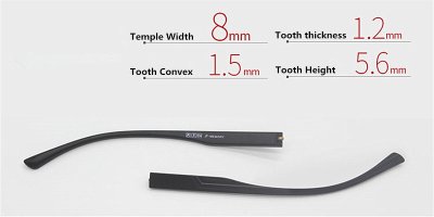 Replacement temples for glasses, temple width 8mm